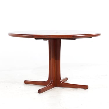 D-Scan Mid Century Teak Expanding Dining Table with 2 Leaves - mcm 