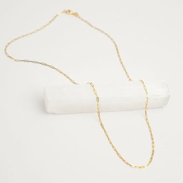 Paperclip Chain Necklace - 14k Gold