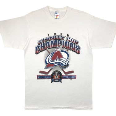 Vintage 1996 Colorado Avalanche Hockey Team Stanley Cup Champions Graphic T-Shirt Size Large 