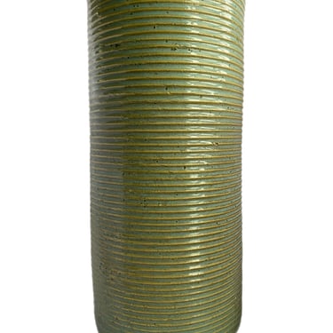 Vintage Green Zanesville Cylinder Vase