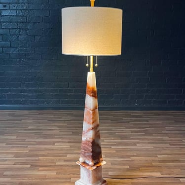 Vintage Mid-Century Obelisk Onyx Floor Lamp by Marbro, c.1960s 