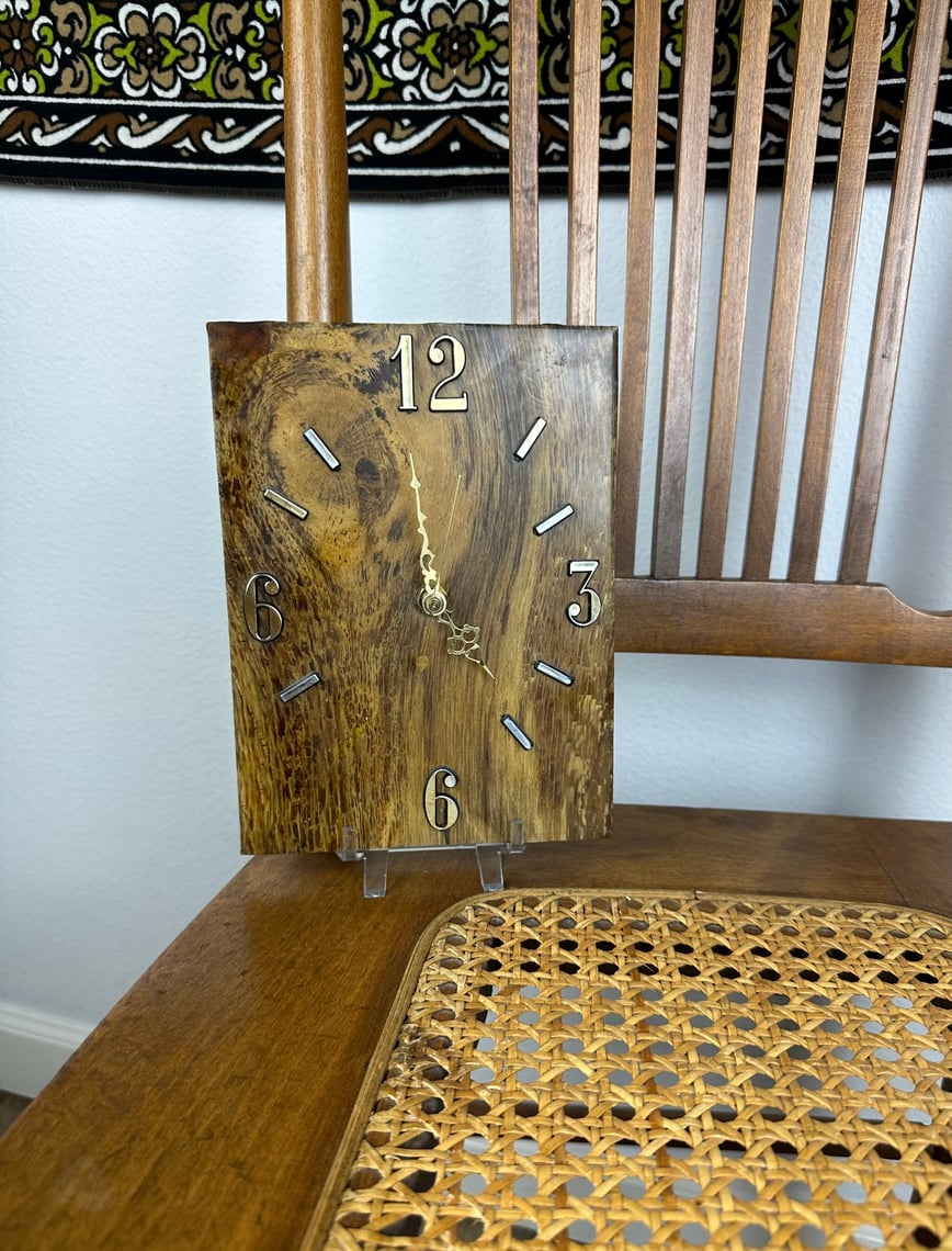 Vintage Petrified Wood Clock Desert Cactus Vintage Portland, OR