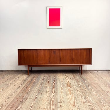 Mid-Century Modern Danish Teak Sideboard with Tambour Doors by Bernhard Pedersen 