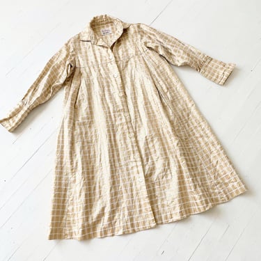 1960s Gold Lamé Check Shirtdress 