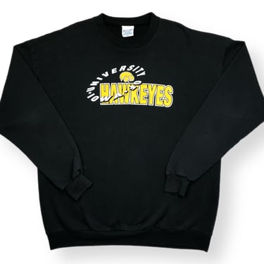 Vintage 90s University of Iowa Hawkeyes Faded Out Collegiate Crewneck Sweatshirt Pullover Size XXL 