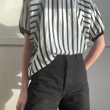 vintage cotton stripe blouse large 
