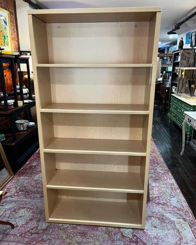 Large blonde bookcase. 36” x 13.25” x 71” 