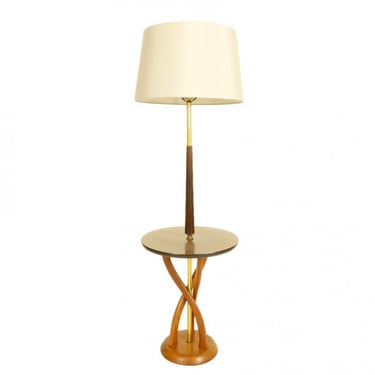 Sculptural Base Floor Lamp With Table