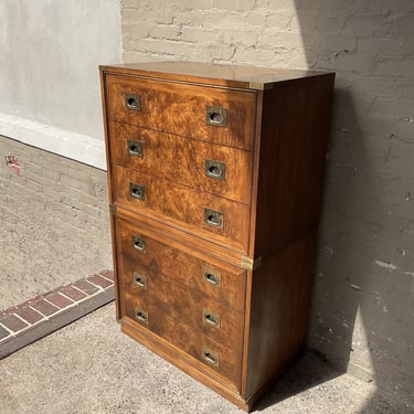 Two Piece Campaign Chest of Drawers