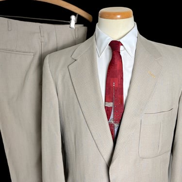 Vintage 1950s ATOMIC FLECK 2pc Wool Suit ~ 40 R ~ Sport Coat / Drop Loop Pants / Trousers ~ 50s ~ Rockabilly ~ Patch Pockets 