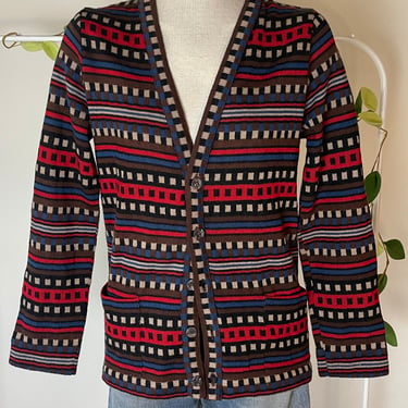Vintage 1970s Missoni Knit Cardigan Sweater Button Front 
