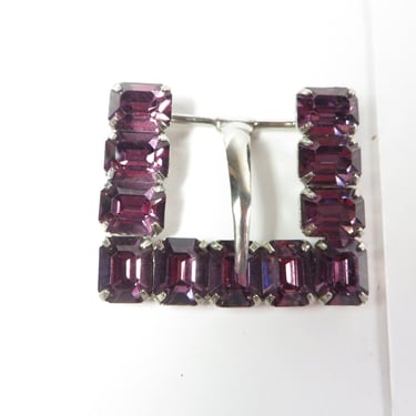 Vintage Purple Stone Amethyst Belt Buckle 