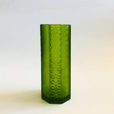 Mid Century Sascha Brastoff Green Resin Candle Holder or Vase 