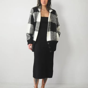 1980's Plaid Wool Cardigan Sweater