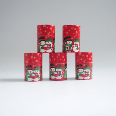 70s Hallmark Holiday Match Tubes, Christmas Novelty Match Stick Cylinders, Stocking Stuffer Gift, Set of 5 