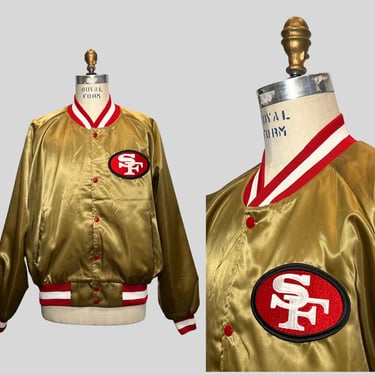 GO FORTY NINERS! Vintage 80s San Francisco Forty Niners Jacket | 1980s Football Red and Gold Starter Jacket | Size XXLarge 