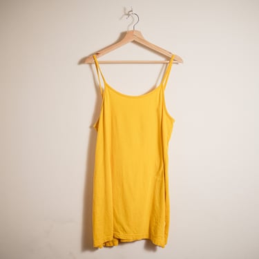 Vintage 90s Bright Yellow Spaghetti Strap Mini Dress by Newport News Easy Style Small Medium 