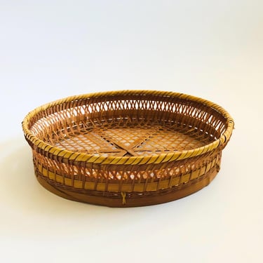 Large Circular Wicker Tray 