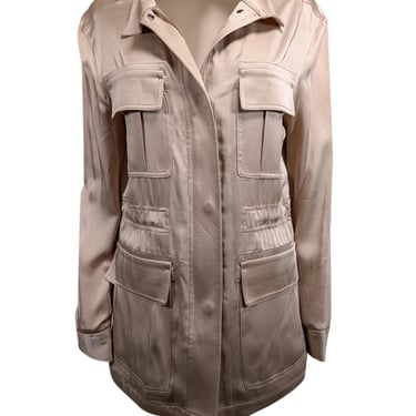 Reiss - Beige Satin Cargo Jacket Sz 6