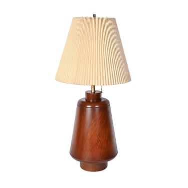Large Walnut Lamp Mid Century Modern 