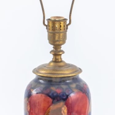 British Moorcroft "Pomegranate" Vase Lamp, 1920s