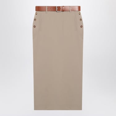 スカート MOSCHINO Women Skirts 010405170081 Beige Moschino Vintage Beige Card Suits Print Skirt – Amarcord