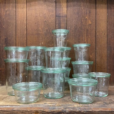 Weck Strawberry Vintage Glass Canning Jars | Clear Glass Mold | Made in Germany | Mason Jar | Drinking Glass Yogurt Jam Applesauce Oats 