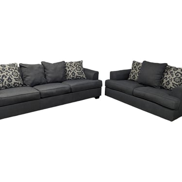 Grey Cloth Couch And Loveseat Set