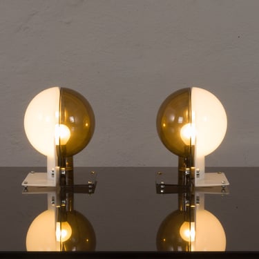 Pair of Sirio table lamps by Sergio Brazzoli & Ermanno Lampa for Guzzini, Italy, 1970s 