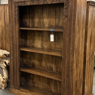 65”w Vintage Carved Frame Bookcase from India by Terra Nova Furniture Los Angeles 