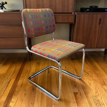 Vintage Knoll Marcel Breuer Atomic Upholstered Cesca Cantilever Chair 