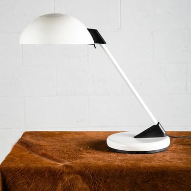 Mid Century Modern Table Lamp White Mcm Vintage Adjustable Light Office Round VG