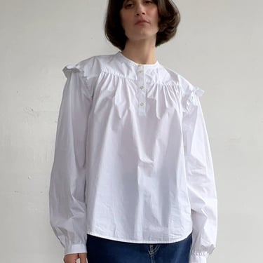 Crisp White Cotton Morning Top (M/L)