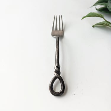 Vintage Dinner Fork Ralph Lauren/Frontier Twisted Loop/Replacement Utensil Flatware/1990s/Discontinued/Rustic Farmhouse Brutalist Primitive 
