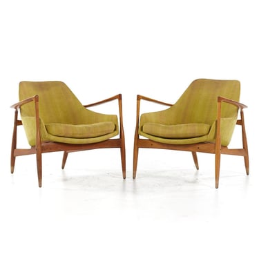 Kofod Larsen for Laauser Mid Century Lounge Chairs - Pair - mcm 