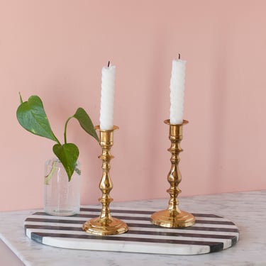 Brass Candlesticks with Round Base 7