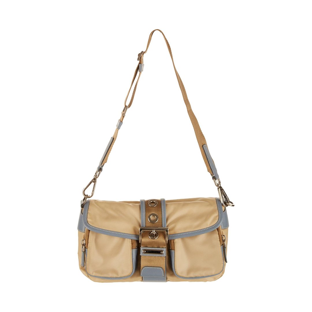 Prada Beige Nylon Pocket Shoulder Bag | Treasures of NYC | New York, NY