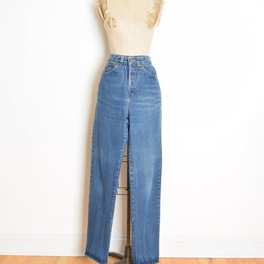 vintage 70s early 80s jeans denim high waisted tapered medium wash pants S M clothing 