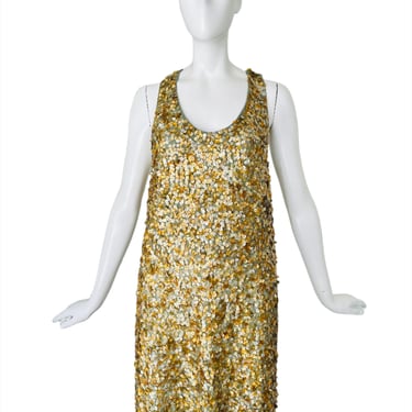 Stella McCartney A-line Gold Burnt Sequin Tank Dress