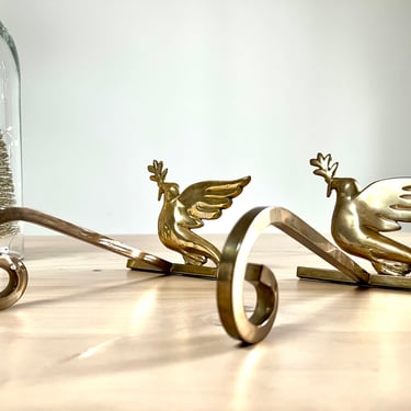 Vintage Solid Brass Dove Stocking Holders, Sold Separately 
