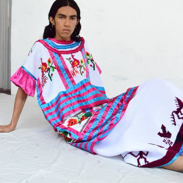 Mazatec Huipil. Embroidered Mexican Huipil. Mexican Dress 