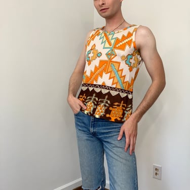 70s Abstract tank top 