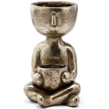 Gold Sitting Character Planter