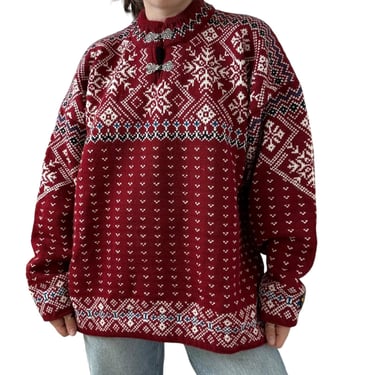 Dale of Norway Sport Mens Red Lillehammer Wool Ski Insulated Sweater XXL 
