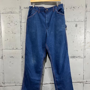 34” 70s jeans faded barn denim carpenter pants jeans big Mac JCPenney's brand 