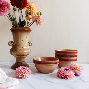 vintage french Gien stoneware petite bowls, set of 4