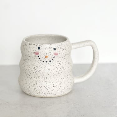 Snowman Mug with speckles Right Hand 