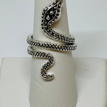 Small Silvertone Coiled Snake Ring