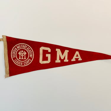 Vintage Georgia Military Academy GMA Georgia Military College Souvenir Pennant 