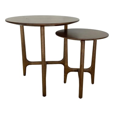 Revelation Mid-Century Modern Style Stow Away Nesting Tables Set of 2